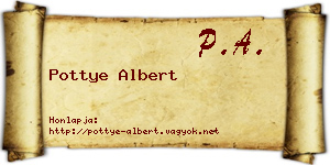 Pottye Albert névjegykártya